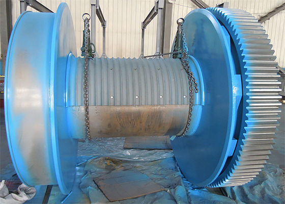 1-30 Tons Electric Winch Parts Steel Cable Drum With Lebus Grooved Sleeves